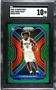 2020 Panini Prizm Green Prizm TYRESE MAXEY RC #256 SGC 10 GEM MT 76ers Rookie - Bild 1 von 2