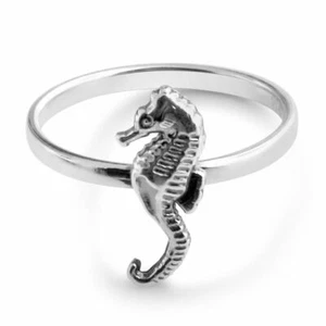 Azaggi 925 Sterling Silver Seahorse Ring Stackable Stack Sea Jewelry Ocean Women - Picture 1 of 8