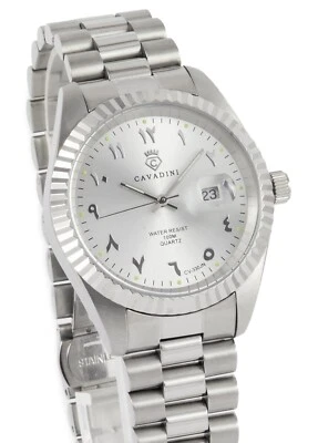 CAVADINI Herrenuhr CV-330JN Datum Edelstahl Indisch-Arabische Zahlen silber - Bild 1 von 4
