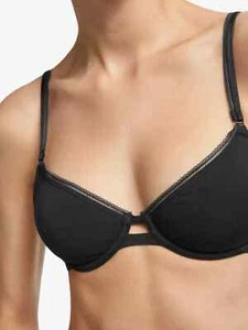 Camiseta sujetador con aros talla 32AA sin relleno en negro John Lewis Julia - Imagen 1 de 5