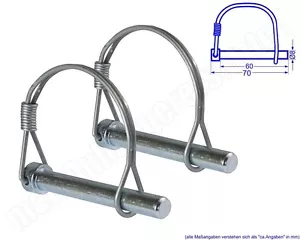 2x Federbügelbolzen Bolzen für Bordwandscharnier Heckklappe 8 x 70 mm 8x70mm - Bild 1 von 2
