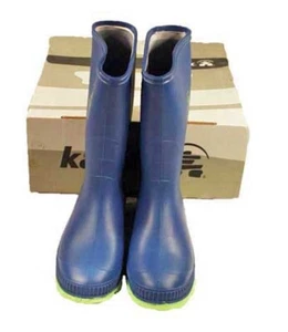 BOOTS, KNEE HIGH RUBBER RAIN, KAMIK CANADA, TAGS ON, Sz 8B, BLUE/GREEN, PULL ON, - Bild 1 von 6