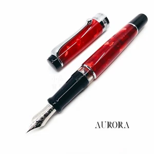 Aurora Optima Auroloide Burgundy Red 14K Fountain Pen DHL express shipping - Picture 1 of 5