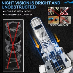 2025 Newest 40000LM H7 LED Car Headlight Bulbs H7 100W 6000K White Light - Picture 1 of 8