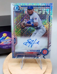 2021 Bowman Chrome⚾ Ed Howard BMA-EHO Auto🖋️ Rifrattore Mojo😎 Prospect Cubs - Foto 1 di 2