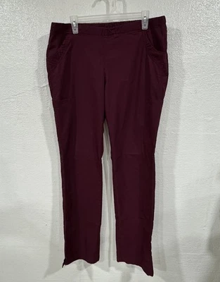 Calça esfoliante feminina marrom elástica cintura bolsos traseiros tamanho grande - Imagem 1 de 4