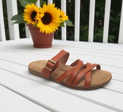 Cliffs By White Mountain Fenix Womens Brown Leather Strappy Flat Sandal Size 9M - Image 1 of 4