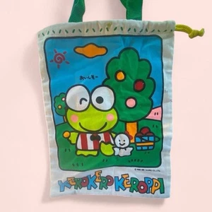 Bolso de Mano Sanrio Kerokero Keroppi Sinch Top 1991 De Colección Raro Difícil de Encontrar - Imagen 1 de 4
