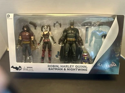 DC Comics Arkham City Robin Harley Quinn Batman Nightwing 4 Pack Figures - Image 1 of 4