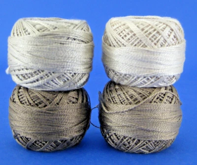 DMC Algodón Perla 5 Hilos de Bordar 4 Bolas Beige Gris #640 #642 #644 #822 Foto 1 de 2