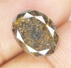 9.30 Ct Natural Loose Oval Diamond Brown Color Oval Shape Rustic Diamond - Picture 1 of 22