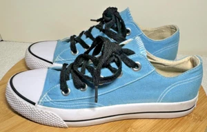Airwalk Canvas LaceUp Athletic Blue White Low Top Casual Sneakers Women's Size 8 - Picture 1 of 10