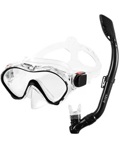 Kids Snorkel Set - Dry Top Snorkel Mask with Big Eyes for Childs, Boys, Girls - Picture 1 of 6