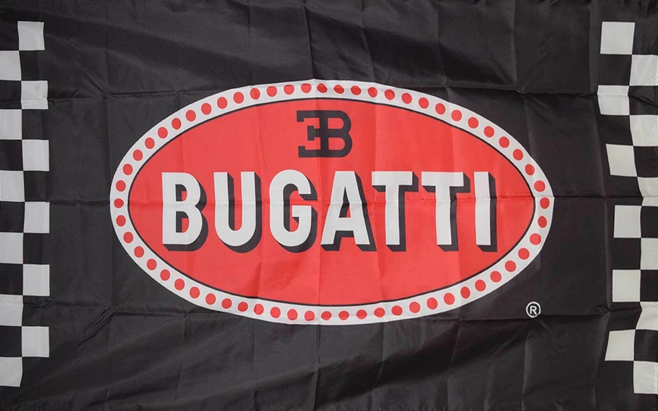BUGATTI NEGRO POLI 3' X 5' BANDERA Foto 1 de 1