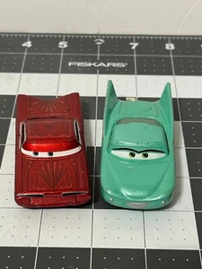 Lot of 2 Disney Pixar Mattel Cars Metal Vehicles Flo & Ramone Red Chevy Impala - Picture 1 of 8
