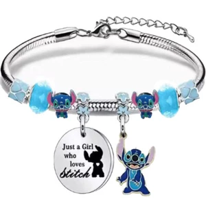 Girls Stitch Charm Bracelet Womens Lilo and Stitch Cute Jewellery Girls Gift New - Picture 1 of 15