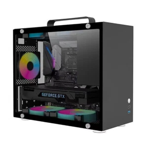Mini Transparent Computer Case For M-ATX/ITX Motherboard Portable Desktop - Picture 1 of 14
