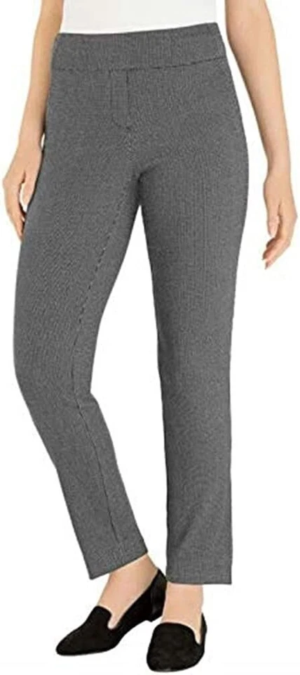 NWoT Hilary Radley Women Pull On Ankle Dress Pant Black Heather Gray S $50 5C076 - Image 1 of 1