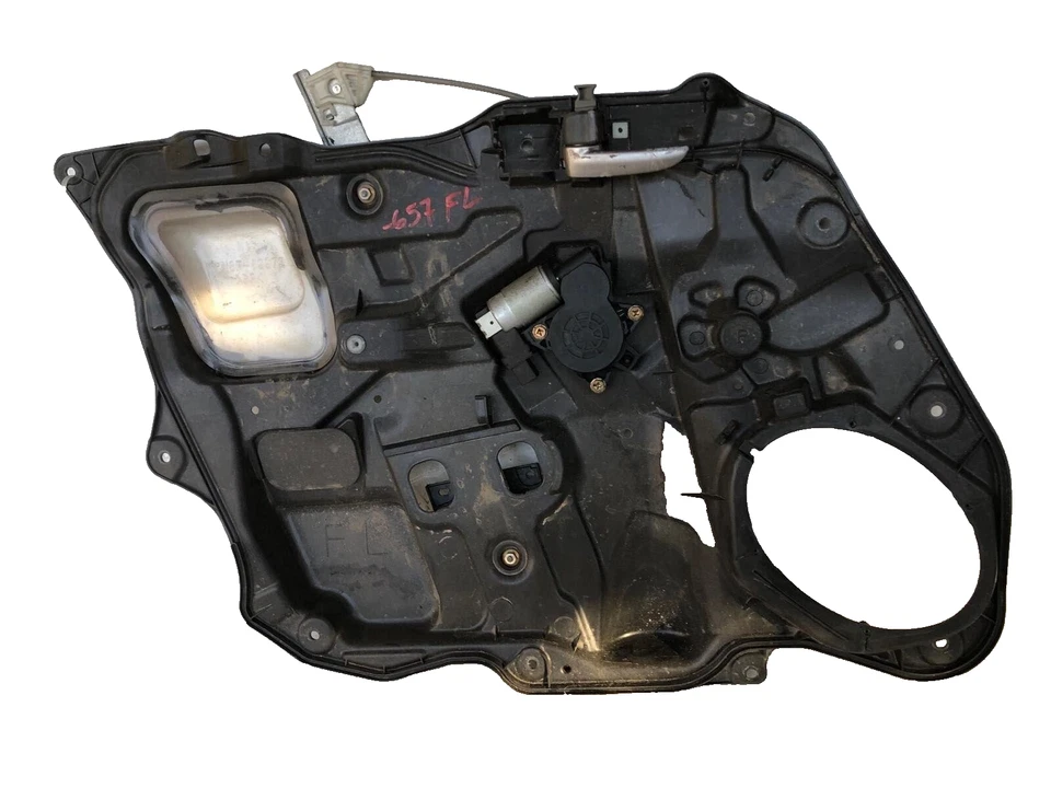 2004 MAZDA 3 Front Door Regulator with Carrier and Door Handle LH OEM - Image 1 of 4