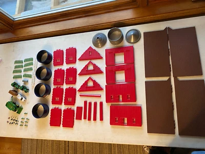 Huge Ertl Farm Country Lot Red Barn Pigs Chickens Silo John Deere 1/64 Vintage - Image 1 of 4