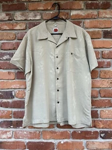 Banana Split Mens Hawaiian Shirt Tan Short Sleeve Palm Tress Lightweight XL - Picture 1 of 8