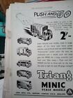 Kvc7 Ephemera 1953 advert triang push and go minic scale models 