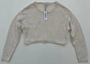 NWT Garage Cropped Cotton Mesh Sweater Size P/S - Picture 1 of 11