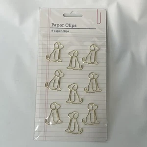 Set Of 9 Large Gold Colored Dog Shaped Paper Clips American Crafts - Picture 1 of 3