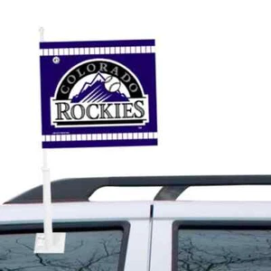 Colorado Rockies Baseball MLB WinCraft 12x13 Double-Sided Car - Picture 1 of 3