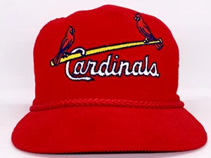 St Louis Cardinals Corduroy Hat MLB Red Cards MO Annco Cap Adj Snapback STL VTG - Picture 1 of 10