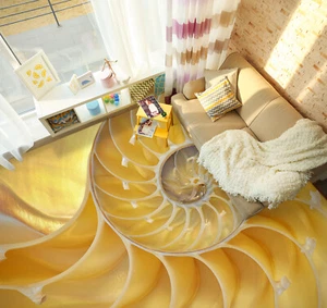 3D Yellow Spin 35RAIN44 Floor WallPaper Murals Wall Print Decal AJ Honey - Picture 1 of 5
