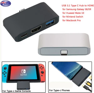 USB 3.1 Tpye C Hub to HDMI support Dex Mode f. Samsung S8/S9 Macbook Pro - Picture 1 of 7