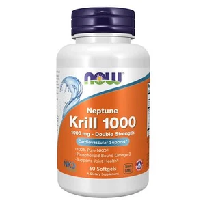 NOW FOODS Krill Double Strength 1000 mg 60 Softgels - Picture 1 of 6