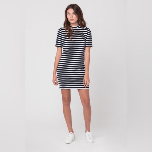 Mini abito T by Alexander Wang bianco nero guaina cotone taglia M