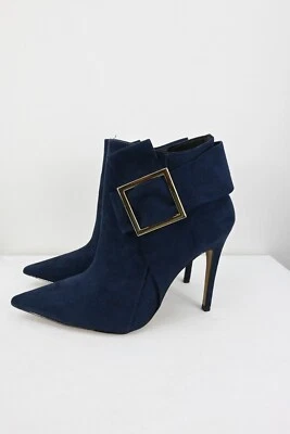 Cecconello "Maree" Botines Gamuza Azul con Hebilla Dorada y Cremallera Talla EU40/US9 Foto 1 de 4