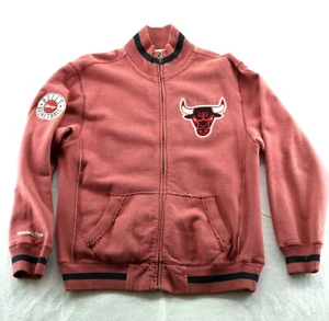 Chicago Bulls Mitchell and Ness NBA Full Zip Sweater Red Vintage L Large Lg - Picture 1 of 1