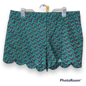 Crown & Ivy size 12 womens shorts with scalloped edge and zebra print safari - Picture 1 of 12