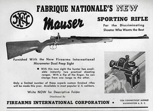 1948 Fabrique Nationale Mauser Sporting Rifle Original Print Ad - Picture 1 of 1