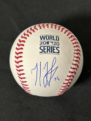 Kenley Jansen Firmado Automático 2020 WS Béisbol Certificado de Autenticidad Bas Foto 1 de 3