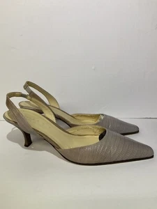 Mila Paoli sz 8.5 heels pointed toe pink leather - Picture 1 of 5