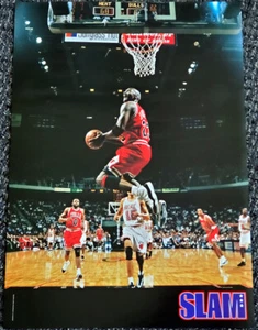 Michael Jordan REVERSE DUNK 1996 Chicago Bulls v Heat SLAM Magazine 16x22 POSTER - Picture 1 of 1