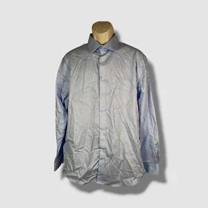 Michael Kors Men's Regular-Fit Blue Stretch Dress Shirt Size 17.5 34/35 - Picture 1 of 3
