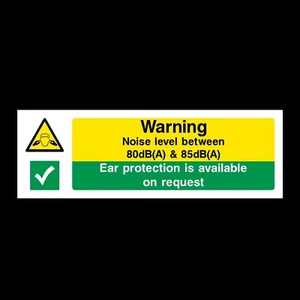 High Noise Levels 300x100mm Plastic Sign OR Sticker (WMH11) - Picture 1 of 1