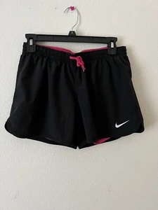 Nike DRI-FIT Black Pink Athletic Running Shorts With Lining Size S - Picture 1 of 5