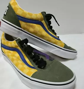 Vans Green Yellow Purple Men's size 8 Women's size 9.5 Shoes Suede EUC SK8 - Picture 1 of 11