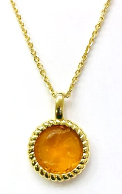 Collar HSN Bellezza Bronce Mito Griego Murano Ámbar Cristal Colgante 18" Foto 1 de 4