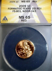 2009 ERROR ANACS MS65 WDDR #043 Lincoln Cent Coin Doubled Die Cherry Pck FS #801 - Picture 1 of 5