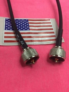 36" UHF PL259 wtyczka męska na wtyczkę koncentryczny kabel zworkowy pigtail RG58 MADE IN USA - Zdjęcie 1 z 1