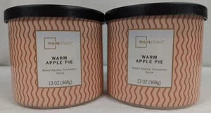 3-Wick - Mainstays - Warm Apple Pie - Cinnamon, Spice - Candle 13 Oz - 2 Pack - Picture 1 of 8