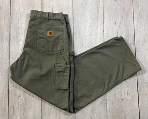 Pantalones de peto Carhartt verde oliva originales 38x32 - Imagen 1 de 9